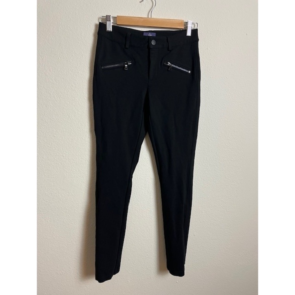 NYDJ 0P Black SkinnyJegging Pants Zipper Pockets Stretchy Casual Athleisure